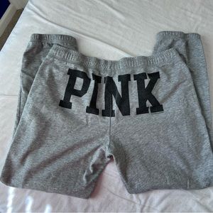 Pink by Victoria’s Secret gray joggers.  Gently used, size small